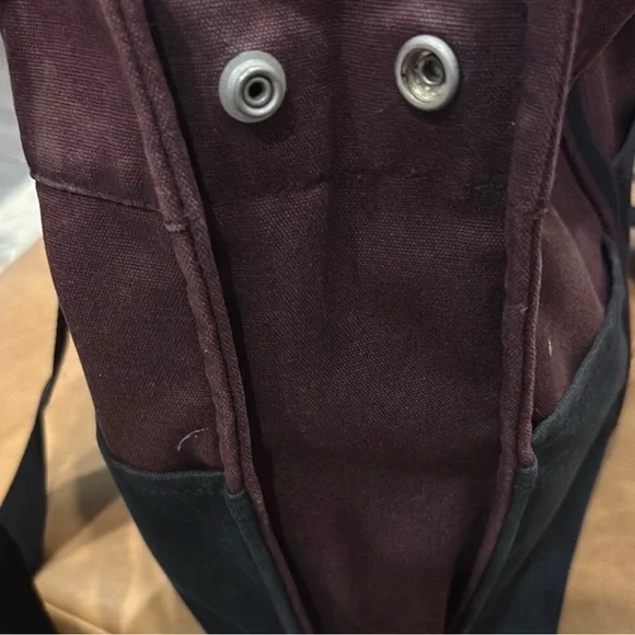 Hermes Paris Fourre Tout Burgundy and Black Tote Bag 16.75x11.5 - Picture 9 of 11